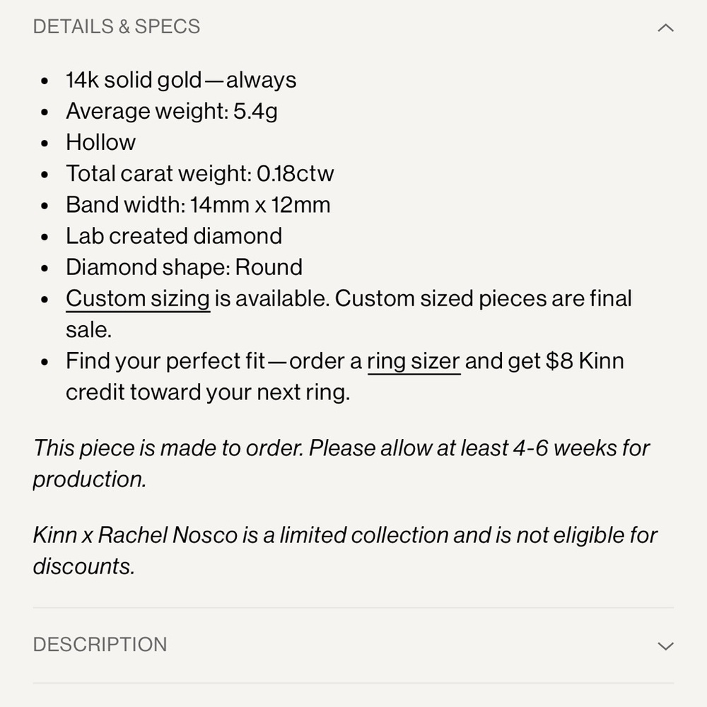 Kinn x Rachel Nosco Osla signet ring - Picture 3 of 9